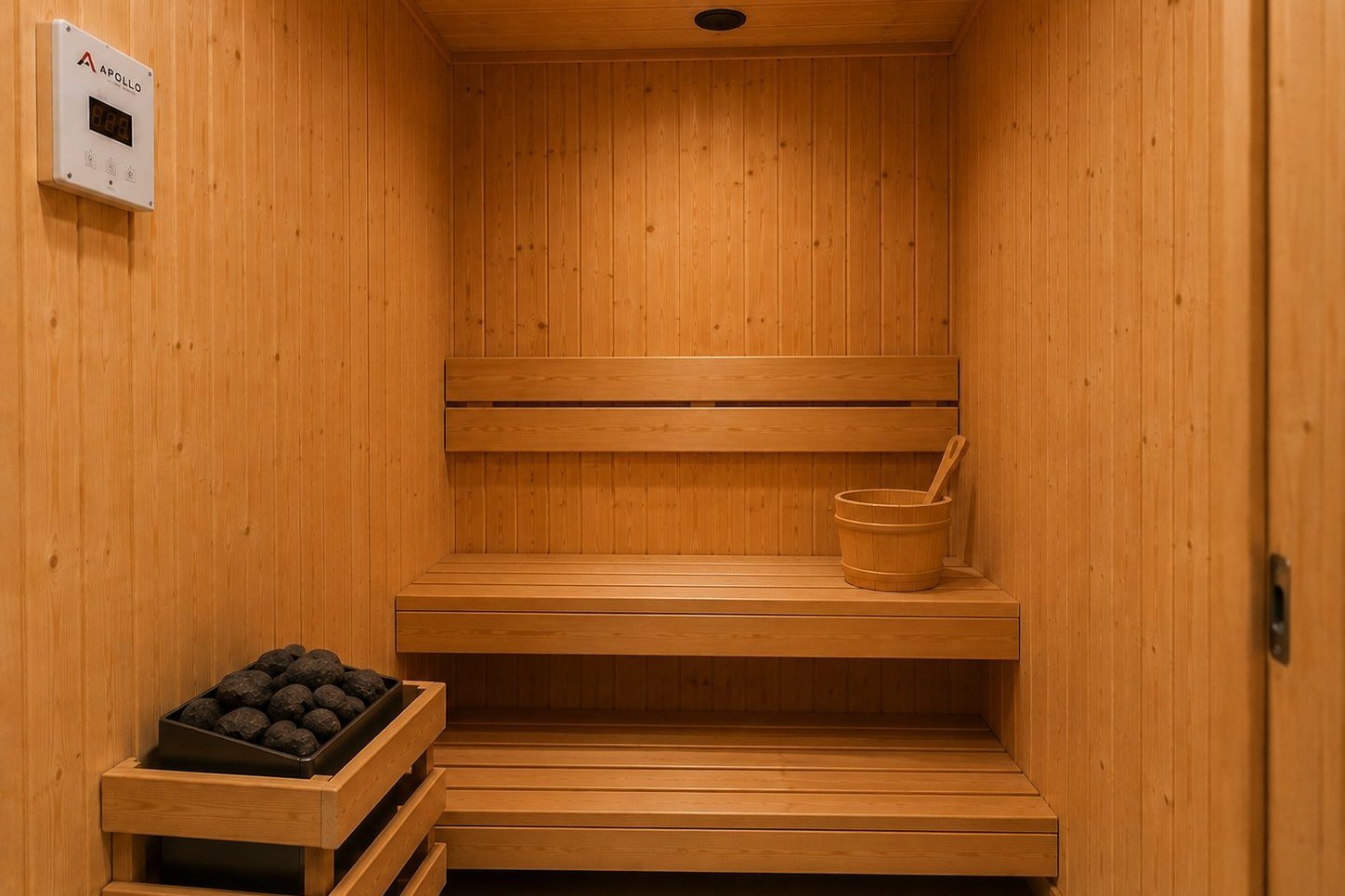 Inside the private sauna