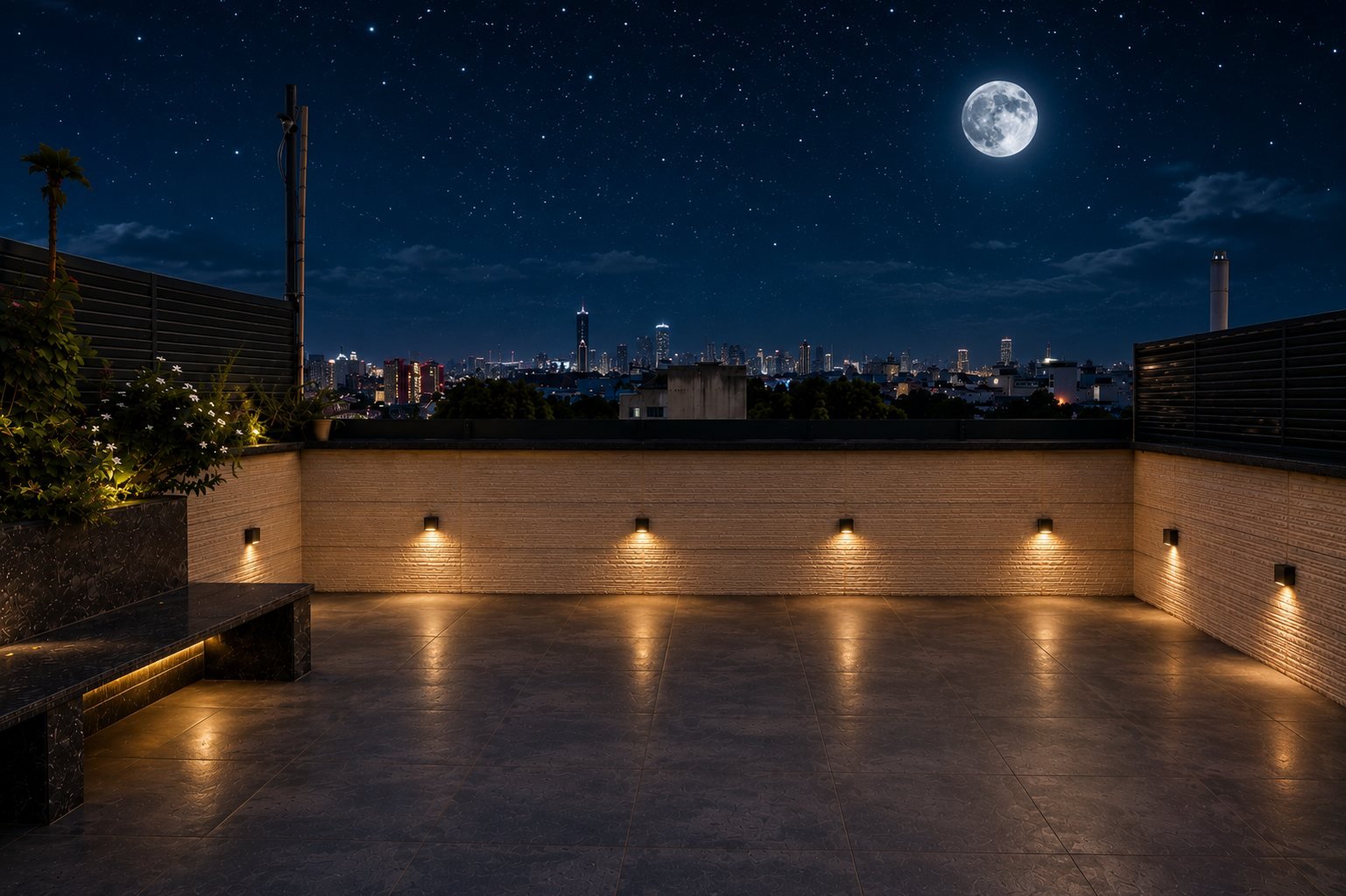 The terrace and its outlook